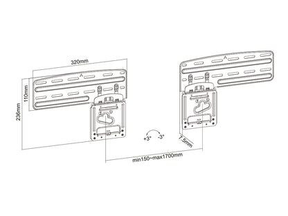 Multibrackets M QLED/UHD Wallmount Series 43-85" Slim Fit