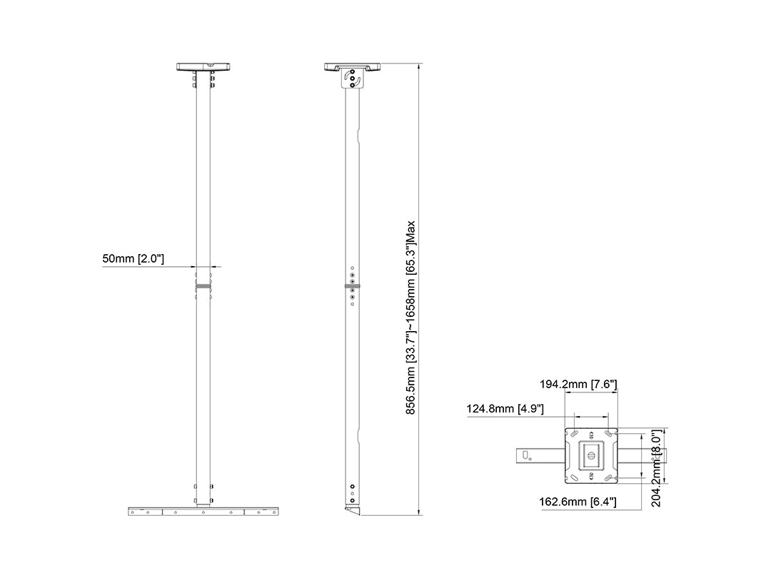 Multibrackets M Pro Series - Enclosure Ceiling Kit 49-65" White