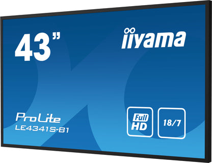 iiyama ProLite LE4341S-B1 42" Digital Signage IPS Full HD Display with 18/7 Operation