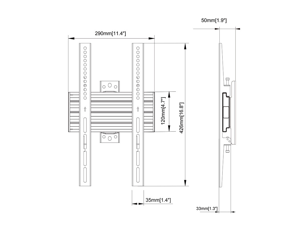 Multibrackets M Wallmount Pro MBW1UP 200x400 Fixed Black