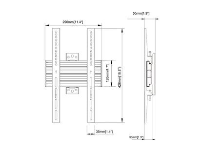 Multibrackets M Wallmount Pro MBW1UP 200x400 Fixed Black