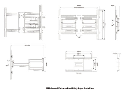 Multibrackets M Universal Flexarm Pro 125kg Super Duty Plus