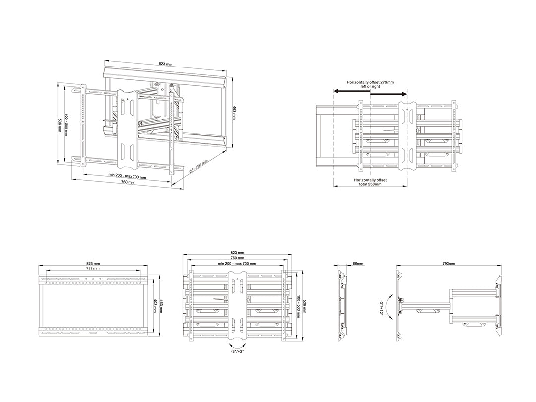 Multibrackets M Universal Flexarm Pro Dual HD Offset