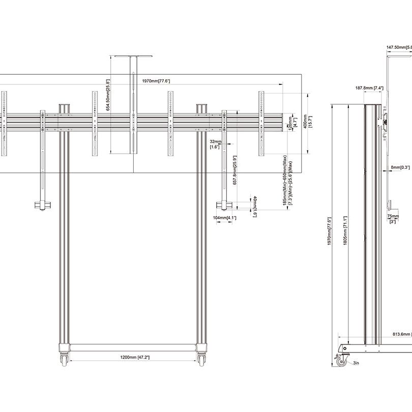 Multibrackets M Pro Series - Collaboration Floorstand Side by Side 65"