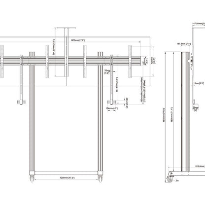 Multibrackets M Pro Series - Collaboration Floorstand Side by Side 65"