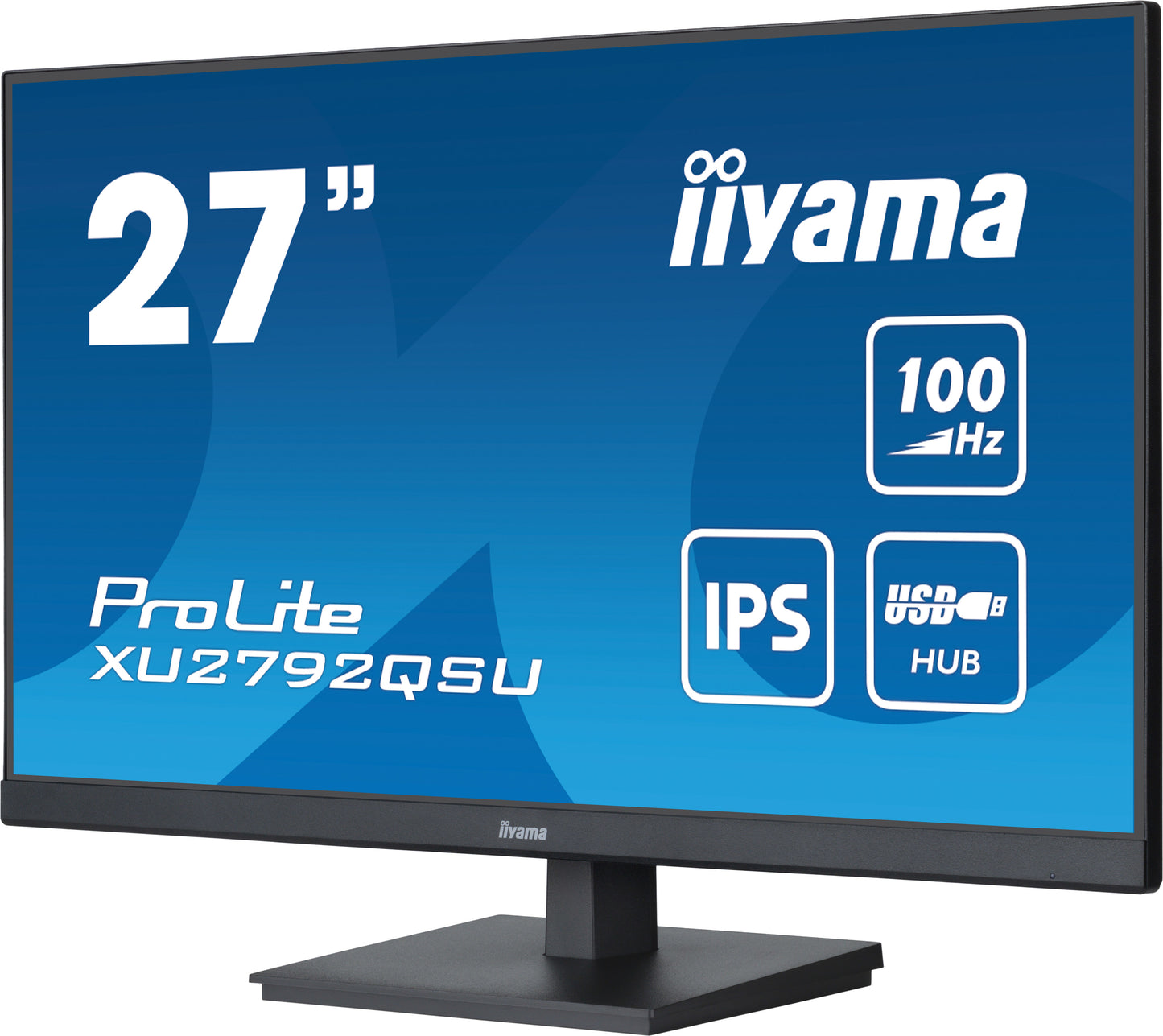 iiyama ProLite XU2792QSU-B6 27" WQHD IPS technology panel with USB hub and 100Hz refresh rate