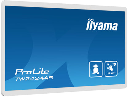 iiyama TW2424AS-W1 Signage Display Digital signage flat panel 60.5 cm (23.8") Wi-Fi 250 cd/m² 4K Ultra HD Black Touchscreen Built-in processor Android 24/7