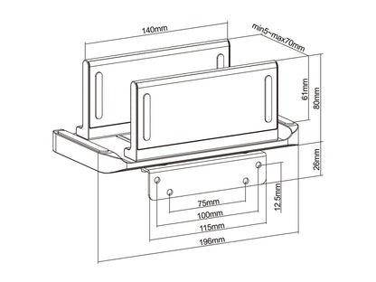 Multibrackets M Thin Client Holder/Stand 3kg