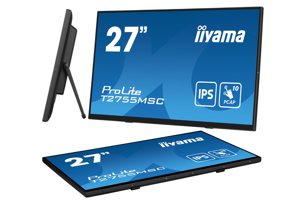 iiyama ProLite T2755MSC-B1 computer monitor 68.6 cm (27") 1920 x 1080 pixels Full HD LED Touchscreen Tabletop Black