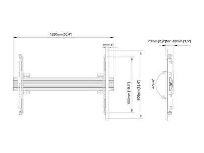 Multibrackets M Wallmount Pro MBW1U 1000 Micro Adjustable