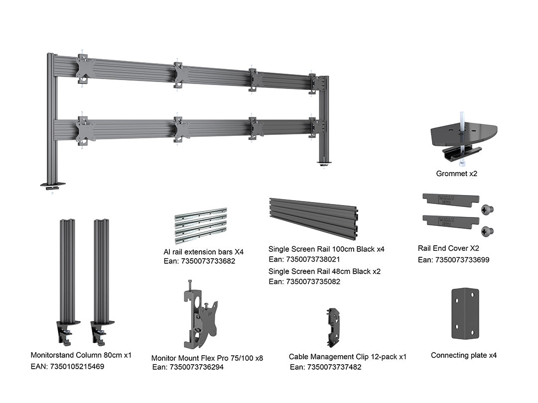 Multibrackets M Deskmount Column Pro 4x2 MBDM4x2U