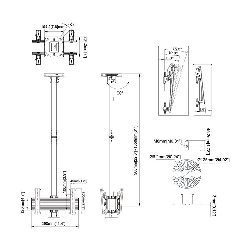Multibrackets M Ceilingmount Pro CCTV MBC1UX2, VESA 200*