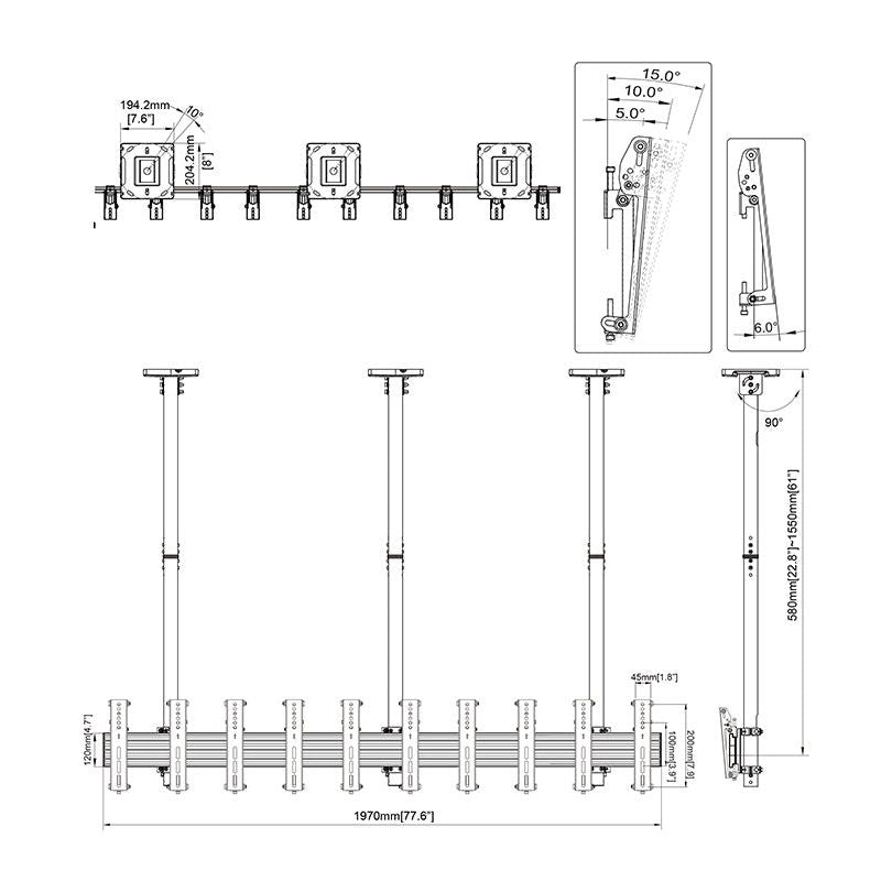 Multibrackets M Ceilingmount Pro MBC5X1UP VESA 200